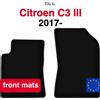 Wielganizator Tappetini anteriori in velluto per Citroen C3 III hatchback (2017-) -Neri (2 pz) Tappetini anteriori per pavimento auto