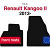 Wielganizator Tappetini anteriori in velluto per Renault Kangoo II kombivan (2013-) -Nero (2 pz) set di tappetini anteriori per auto per pavimento del veicolo