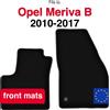 Wielganizator Tappetini anteriori in velluto per minivan Opel Meriva B (2010-2017) - Nero (2 pezzi) set di tappetini anteriori per auto per pavimento del veicolo