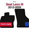Wielganizator Tappetini anteriori in velluto per Seat Leon III hatchback Variant station wagon (2012-2020) - Nero (2 pz) set tappetini anteriori per auto