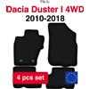 Wielganizator Set di tappetini in velluto per Dacia Duster I 4WD SUV (2010-2018) - Nero (4 pezzi) set di tappetini per auto