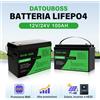 DATOUBOSS Batteria Datouboss 24V 48V 100Ah LiFePo4 ad alte prestazioni per applicazioni solari, inverter e sistemi HESS, 2560Wh, batteria a ciclo profondo con BMS integrato