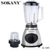 NONE 2 in 1, Frullatore+macinacaffè, frullatore in vetro da 400 W, con funzione di tritaghiaccio, 3 velocità, facile da pulire e caraffa in vetro resistente al calore da 1,5 L, per preparare caffè