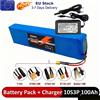 Batteria al Litio Ricaricabile 36V 100Ah 18650 10S3P 1000W per Biciclette Elettriche, Scooter e Veicoli Elettrici con BMS+Caricabatterie