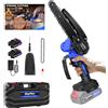 DayPlus Motosega Elettrica Senza Fili 21V 6 Pollici， Mini Motosega Portatile a Mano per Giardinaggio， Taglio Legna， Potatura Alberi， Utensile da Giardino con Batteria al Litio