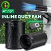 GRAXIDEA Ventilatore Inline da 4/6 Pollici con Regolatore di Velocità Continuo 130/345CFM, Ventilatore Silenzioso a Basso Consumo per Tende da Coltivazione, Idroponica, Seminterrati