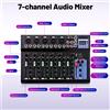 NONE Mixer Audio a 7 Canali, Console Professionale per DJ, Mixer Audio a 7 Canali per Casa, KTV, Registrazione Musicale, Webcasting