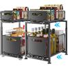 Vacclo Organizzatore Estraibile per Armadio 2/1 Pezzi, Cassetto Scorrevole Regolabile per Cucina, Sottolavello, Porta Spezie