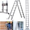 NONE Scala Telescopica Pieghevole Portatile Multiuso, Carico Massimo 330 LBS, 3,8 M (1,9+1,9 M) per Casa, Ufficio, Soppalco