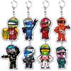 Bandai Portachiavi con Immagine di Personaggi del Cinema per Ayrton Senna, Daniel Ricciardo, Charles Leclerc, Accessori per Borse e Zaini, Regalo