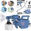 DayPlus Pistola a spruzzo elettrica HVLP ad alta potenza divisa CA 1200ML, serbatoio 1200ML, 4 ugelli in rame, tubo aria 2,5m, cavo alimentazione, per muro, recinzione, mobile, pittura, irrigazione