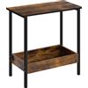 WOLTU Tavolino Consolle Marrone con Ripiani, Tavolino da Salotto con Struttura in Metallo per Caffè e Laptop, Stile Vintage