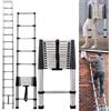 NONE Scala Telescopica Pieghevole 3,8M, Scala Estensibile Multiuso in Acciaio Inox 12,5FT per Tetto, Soffitta, Portatile, Compatta, Antiscivolo