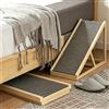 Scala per Cani 70cm/100cm, Rampa in Legno Massiccio Regolabile, Scala Antiscivolo con Tappeto di Sicurezza per Divano/Letto/Auto