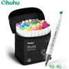 ohuhu Set di Pennarelli Ohuhu Honolulu 48 Colori, Marcatori Artistici a Base Alcolica Ricaricabili a Doppia Punta per Schizzi, Disegno, Manga, Forniture Artistiche Scolastiche