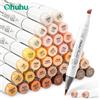 ohuhu Set di Pennarelli Ohuhu Honolulu 36 Colori, Marcatori Artistici a Base Alcolica Ricaricabili con Doppia Punta per Schizzi e Disegni, Forniture Artistiche Scolastiche