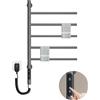 Romancom Scaldasalviette Elettrico in Acciaio Inox 304, 82W, Temperatura Costante 45-70°C ℃ Stendibiancheria Intelligente per Bagno con Installazione a Foratura o Senza Foratura