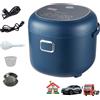 DWiusty Cuociriso per Auto 2L 12V/24V per Camion e Auto, Cuociriso Portatile per Veicoli 200W con Pentola Interna in Acciaio Inox, Doppio Blocco di Sicurezza per 1-3 Persone Viaggi Campeggio
