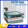 ELOOLE Incubatrice Automatica per 24/36 Uova, Schiuditrice Digitale con Ricarica Automatica dell'Acqua, Rotazione Automatica delle Uova e Controllo della Temperatura, Doppia Alimentazione 220V/12V per Polli