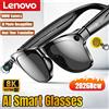 Lenovo Occhiali Smart Lenovo con Fotocamera 100MP, Video 8K HD, Chat GPT, Batteria 260mAh, Chiamate Bluetooth, Controllo Vocale per Uomo