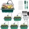 NONE Kit di Germinazione con 5 Vassoi per Semi, Mini Serra con Cupola per l'Umidità, Vassoio per la Crescita di Piantine con Base, Kit di Propagazione