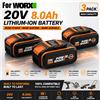 Ddadache Batteria agli ioni di litio di ricambio da 20V 8000mAh per WORX WA3551 WA3551.1 WA3553 WA3641 WX373, batteria ricaricabile per utensili