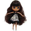 DBS ICY DBS Bambola Blyth Pelle nera Viso opaco Corpo articolare capelli castani misti neri. N.BL950/0222