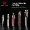 BB Pilotato Controsoffitto Fresa HSS Piatto Bullone Foro Tappo Vite Svasatore Strumento 4 Flauti Pilot M3 M20 Spot Router Slot Trapano