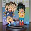 Bandai Action Figure Anime My Hero Academia 10cm, Modelli di Bakugou Katsuki e Midoriya Izuku, Giocattolo da Collezione in PVC, Regalo di Natale