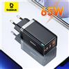 BASEUS Caricatore GaN Baseus 65W Caricatore rapido tipo C PD Caricatore USB QC4.0 Caricatore rapido portatile per laptop iPhone 17 16 15 14 13