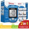 SINOCARE Misuratore di Glucosio nel Sangue Sinocare, Kit per Test dell'Acido Urico o Strisce Reattive per Glucosio, Strisce Reattive Sicure AQ UG per Diabete, Gotta, Gravidanza, Glucometro