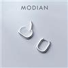 Modian orecchini a cerchio scintillanti ovali semplici 100% orecchini in argento Sterling 925 con ciondoli a forma di orecchini per gioielli da donna regalo di natale