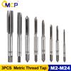 xcan 3 pz M2 M2.5 M3 M3.5 M4 M5 M6 M8 M10 M12 filettatura metrica rubinetti HSS vite rubinetto punta da trapano Set flauto dritto spina rubinetti utensili manuali