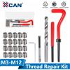 xcan Kit Riparazione Filetti XCAN 25 Pezzi M3/M4/M5/M6/M7/M8/M10/M12/14 per Riparare Filetti Danneggiati, Chiave a Bussola, Punta Elicoidale, Utensile Manuale