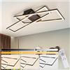 Nettlife Plafoniera a LED, lampada da soffitto per soggiorno - lampada da camera da letto da 67 cm, 36W dimmerabile con telecomando, lampada da cucina nera, plafoniera rettangolare moderna con funzione di