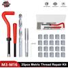 xcan 25pcs Kit di riparazione filettatura metrica M3/M4/M5/M6/M7/M8/M10/M12/M14 inserti filettati per il ripristino degli strumenti di riparazione dei fili danneggiati