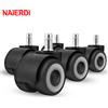 NAIERDI 5PCS Ruota per sedia silenziosa universale 2 "Ruote per sedia da ufficio Ruote di ricambio Ruote per mobili in gomma morbida e sicura