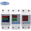 TOMZN Dispositivo di protezione da sovratensione e sottotensione regolabile con doppio display per guida DIN, relè protettivo 40A 63A 80A 220V 230V