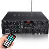 Hcalory Amplificatore Audio HiFi Bluetooth 5.0 a 2 Canali da 200W, 326BT 12V/220V, Amplificatore AV con Telecomando, 4 Micro per Auto e Casa