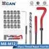 XCAN Kit di Riparazione Filo M3 M4 M5 M6 M8 M10 M12 M14 Vite Inserti Filettati Per Il Ripristino Danneggiato Fili di Riparazione strumenti di Punta Del Trapano