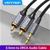 Vention Cavo RCA da 3,5 mm a 2RCA Splitter RCA Jack 3,5 Cavo audio RCA per amplificatore smartphone Home Theater Cavo AUX RCA