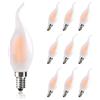 Genixgreen 10 Confezioni di Lampadine LED E14 Stile Retrò da 4W e 6W, Dimmerabili, Effetto Candela C35 Satinata, Luce Bianca Calda per Lampadari e Illuminazione Decorativa