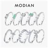 MODIAN Moda 100% 925 Sterling Silver Tormalina Anelli di barretta Classico Trasparente CZ Gioielli da sposa per le donne Fidanzamento Regalo raffinato
