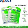 Pkcell 8 batterie AA PKCELL da 2200 mAh, batterie ricaricabili AA da 1,2 V NI-MH e 2 scatole porta batterie per mouse, telecomandi e giocattoli.