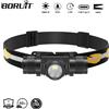 NONE BORUiT D10 1000LM Lampada frontale a LED Potente faro leggero Tipo-C Torcia frontale ricaricabile Lanterna da pesca da campeggio impermeabile