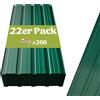 GIHAUVIA 22 Pannelli Metallici Ondulati per Tetto, Copertura per Gazebo, Ricambio per Capannoni e Garage, per Patio, Giardino Esterno