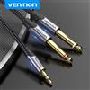 Vention Intervento 3.5mm a Doppio 6.5 millimetri TRS Cavo AUX Maschio Mono 6.5 Martinetti per Stereo 3.5 Martinetti Cavo Audio per Amplificatore Mixer 6.35 millimetri Adattatore