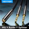 Vention Audio Splitter Adattatore per cuffie Cavo AUX da 3,5 mm per computer 1 femmina a 2 maschi Microfono Y Splitter Adattatore per cuffie a PC