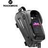 ROCKBROS Borsa da bici Borsa da bicicletta per telefono anteriore per tubo da bicicletta Pacchetto sella touch screen impermeabile per accessori bici da 6,5 pollici