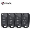 KEYYOU 10 pz/lotto Uncut Blade 3 pulsanti Flip Shell chiave a distanza per HYUNDAI I30 IX35 per Kia K2 K5 chiavi della macchina copertura della cassa in bianco